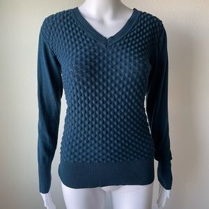 Blue textured sweater